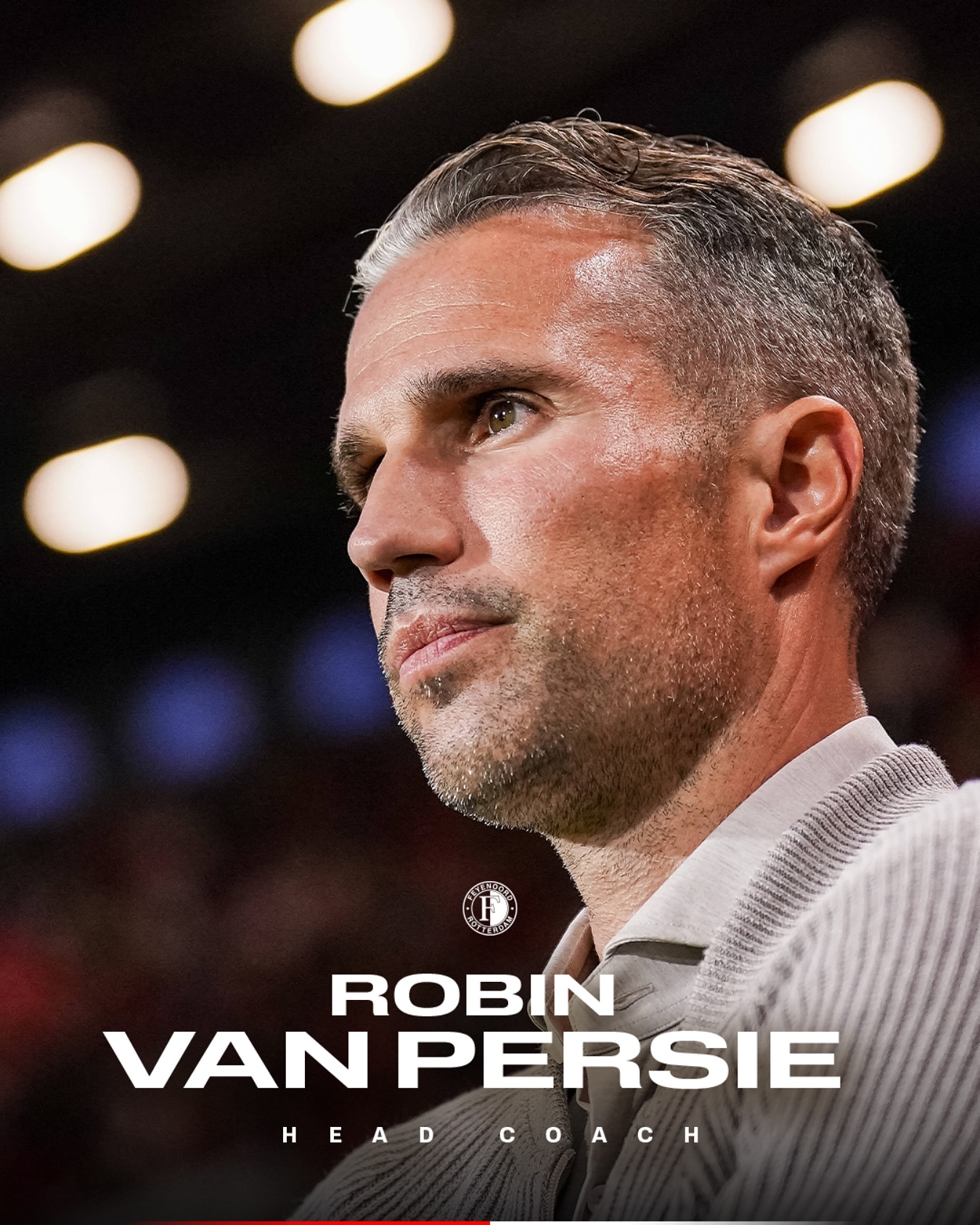 May be an image of 1 person, playing football and text that says 'ROBIN VANPERSIE VAN PERSIE HEADCOACH HEAD COACH'